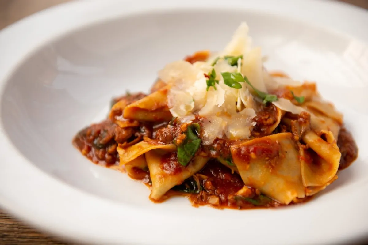House-made pappardelle at Anthony David's Italian trattoria in Hoboken, NJ