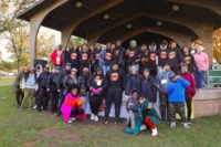 Bayonne Youth Center group at a park pavilion in Bayonne, NJ
