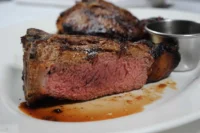 Dry aged steak at Dino & Harry's Steakhouse in Hoboken, NJ
