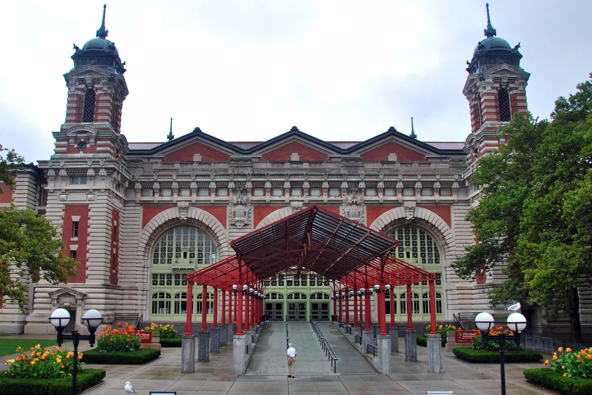 Entrance to the Ellis Island National Museum of Immigration near Jersey City, NJ