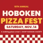 Hoboken Pizza Fest 2026 graphic with pizza slices for Saturday, November 14 in Hoboken