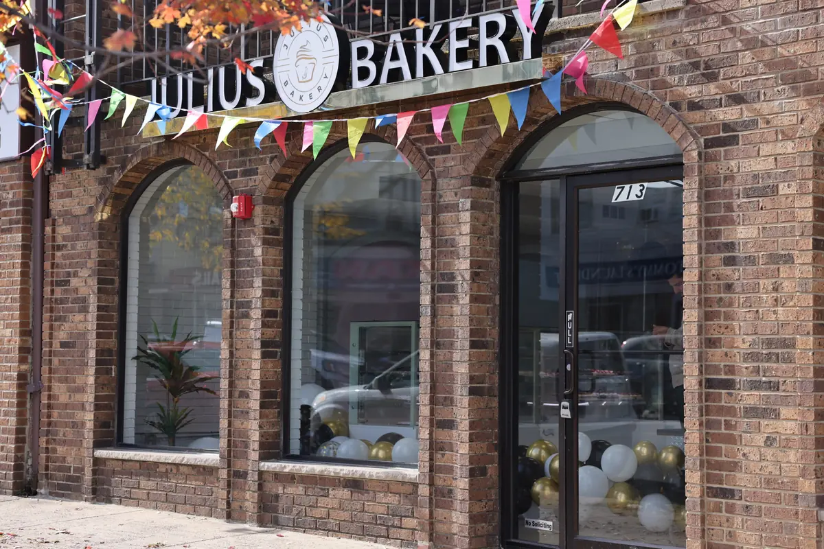 Julius Bakery storefront on Broadway in Bayonne, NJ