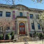 Kearny Town Hall on Kearny Avenue in Kearny, NJ on a sunny day