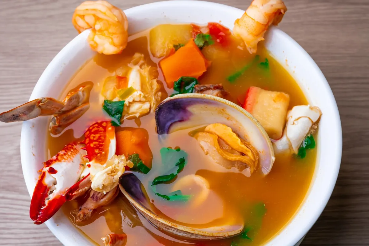 Seafood soup at La Concepcion Bakery and Restaurant in West New York, NJ
