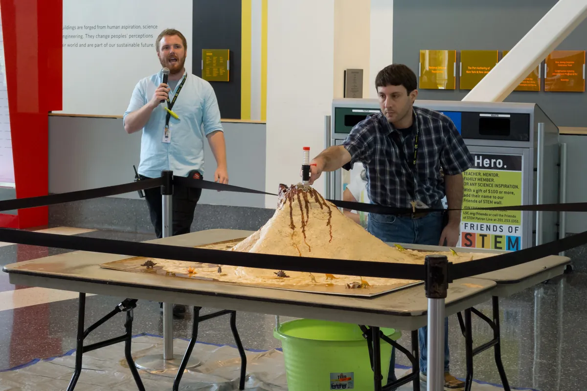 Science demonstration at Liberty Science Center in Jersey City, NJ