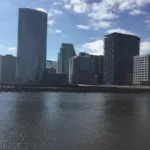 Newport waterfront towers along the Hudson River in Jersey City, NJ
