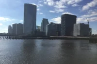 Newport waterfront towers along the Hudson River in Jersey City, NJ